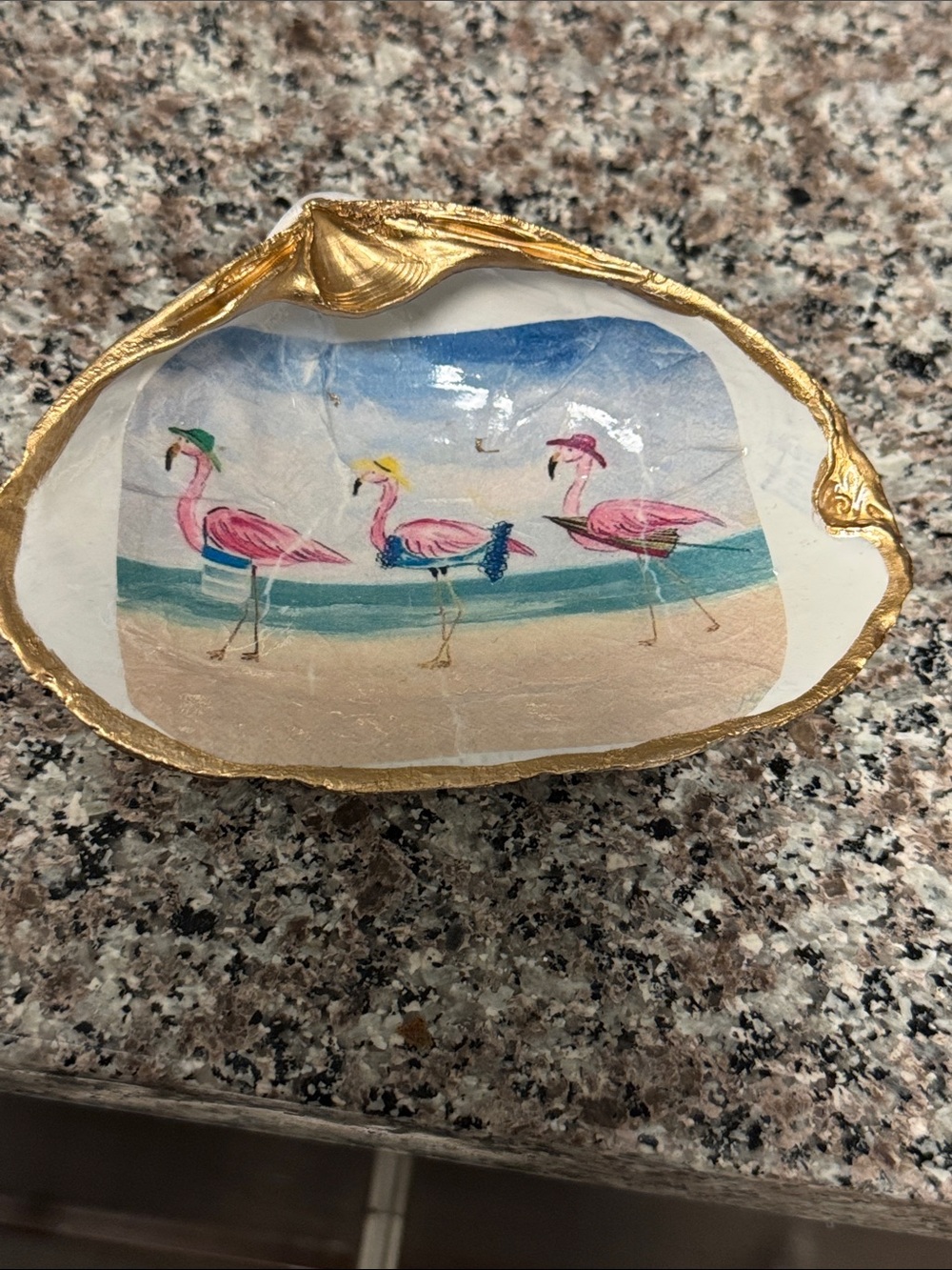 Hand made seashell trinket dish